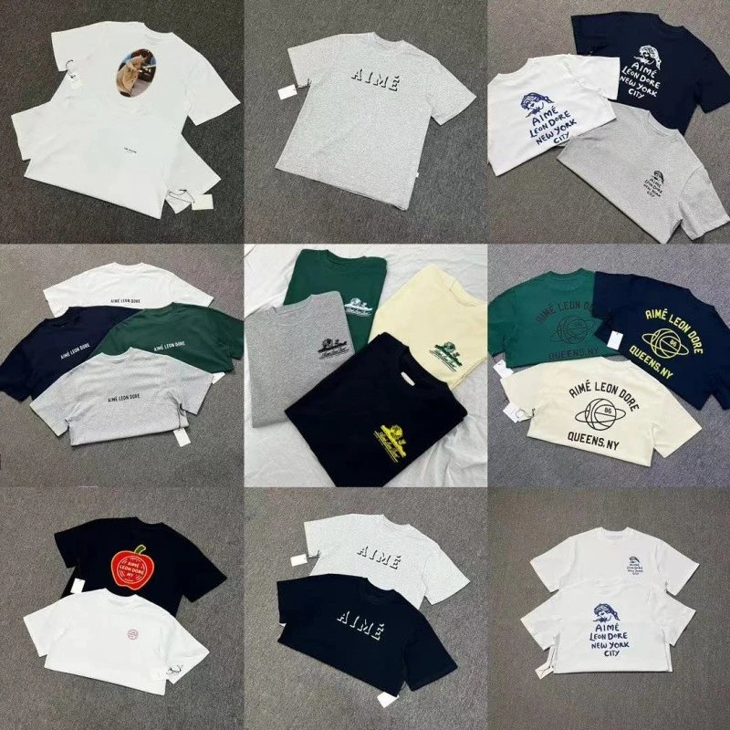 Classic round neck loose short-sleeved T-shirt for men and women  