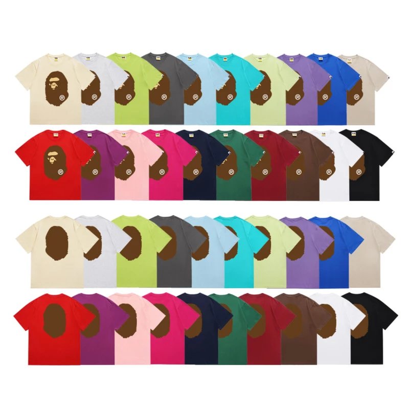 Summer new Japanese style male and female couple wear large size loose pullover short-sleeved T-shirt for teenagers  