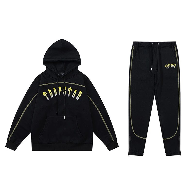 Velvet sweatshirt, zipper trousers, casual sweatpants, men's and women's sports suits  