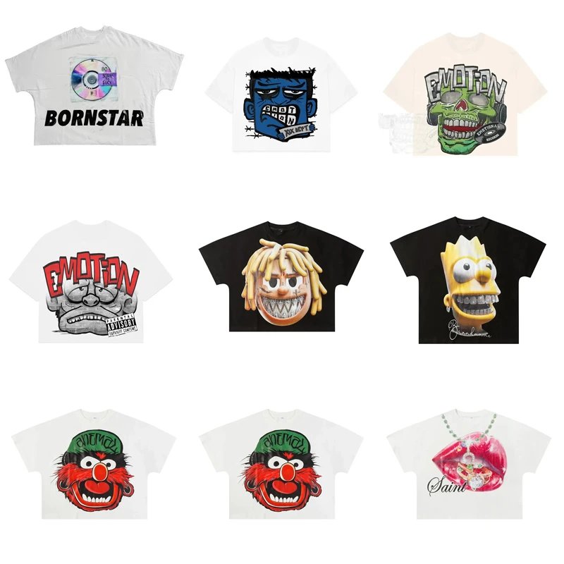 Short sleeve t-shirts for men and women high street half sleeves  